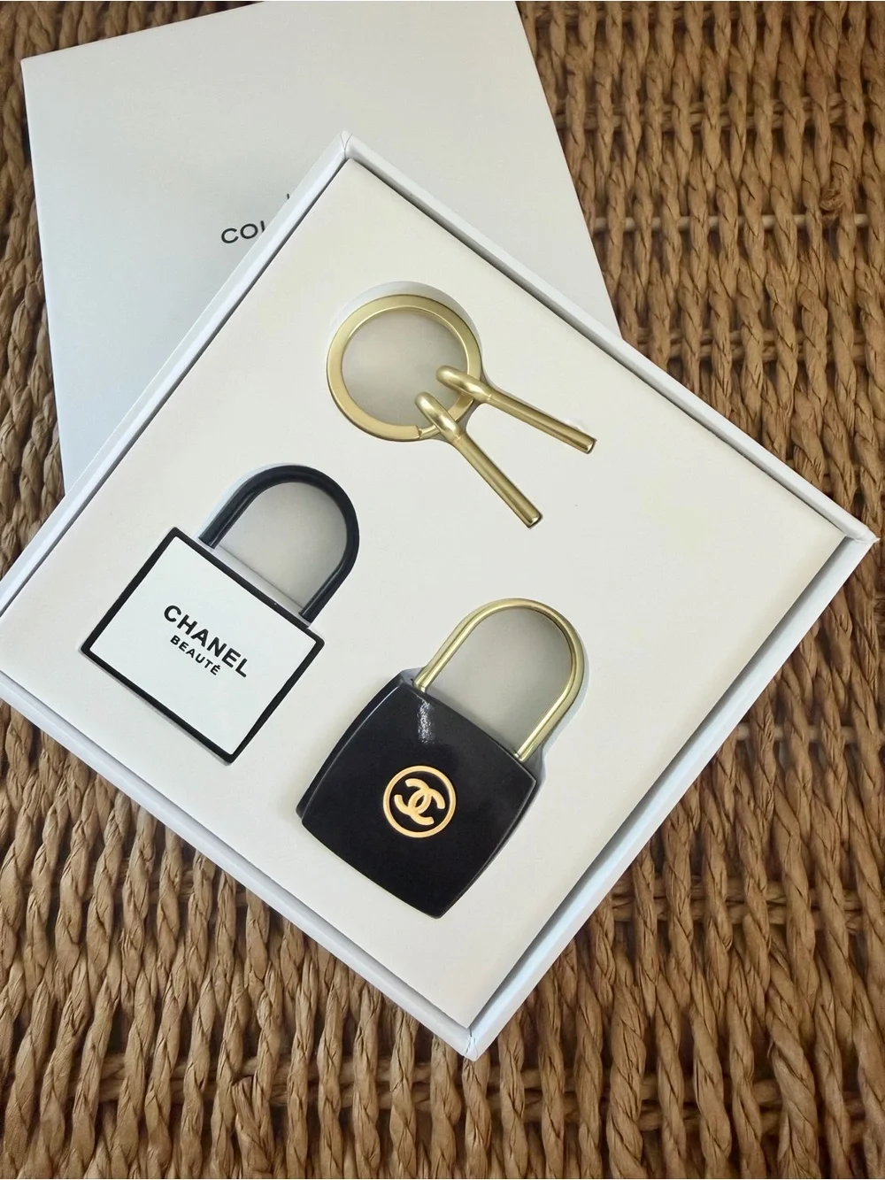 CHANEL Black & Gold Padlock  Set